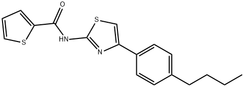 N-[4-(4-BUTYLPHENYL)-1,3-THIAZOL-2-YL]-2-THIOPHENECARBOXAMIDE 结构式