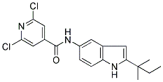 2,6-Dichloro-N-[2-(1,1-dimethylpropyl)-1H-indol-5-yl]pyridine-4-carboxamide 结构式