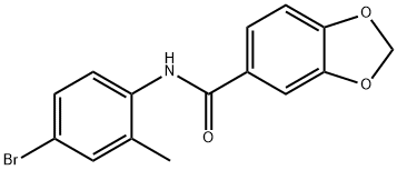 N-(4-溴-2-甲基苯基)苯并[D][1,3]二氧戊环-5-甲酰胺 结构式