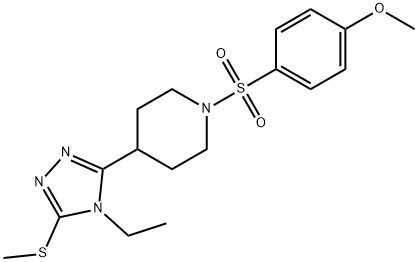 4-((4-[4-ETHYL-5-(METHYLSULFANYL)-4H-1,2,4-TRIAZOL-3-YL]PIPERIDINO)SULFONYL)PHENYL METHYL ETHER 结构式