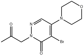 4-BROMO-5-MORPHOLINO-2-(2-OXOPROPYL)-3(2H)-PYRIDAZINONE 结构式
