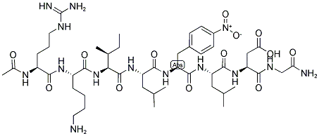 AC-ARG-LYS-ILE-LEU-PHE(4-NO2)-LEU-ASP-GLY-NH2 结构式