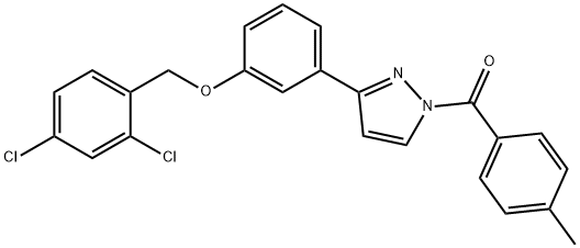 (3-(3-[(2,4-DICHLOROBENZYL)OXY]PHENYL)-1H-PYRAZOL-1-YL)(4-METHYLPHENYL)METHANONE 结构式