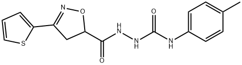 N-(4-METHYLPHENYL)-2-([3-(2-THIENYL)-4,5-DIHYDRO-5-ISOXAZOLYL]CARBONYL)-1-HYDRAZINECARBOXAMIDE 结构式