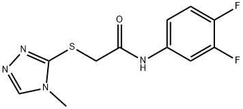 N-(3,4-DIFLUOROPHENYL)-2-[(4-METHYL-4H-1,2,4-TRIAZOL-3-YL)SULFANYL]ACETAMIDE 结构式