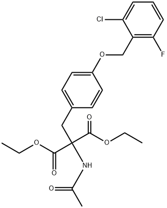 DIETHYL 2-(ACETYLAMINO)-2-(4-[(2-CHLORO-6-FLUOROBENZYL)OXY]BENZYL)MALONATE 结构式