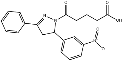 5-[5-(3-NITROPHENYL)-3-PHENYL-4,5-DIHYDRO-1H-PYRAZOL-1-YL]-5-OXOPENTANOIC ACID 结构式