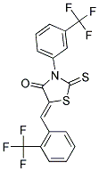 (5Z)-2-THIOXO-5-[2-(TRIFLUOROMETHYL)BENZYLIDENE]-3-[3-(TRIFLUOROMETHYL)PHENYL]-1,3-THIAZOLIDIN-4-ONE 结构式