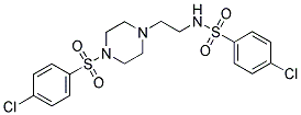 4-CHLORO-1-((4-(2-(((4-CHLOROPHENYL)SULFONYL)AMINO)ETHYL)PIPERAZINYL)SULFONYL)BENZENE 结构式