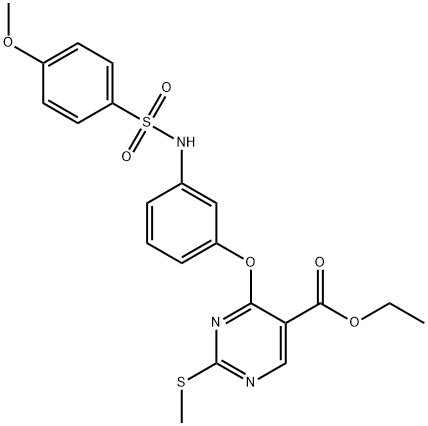 ETHYL 4-(3-([(4-METHOXYPHENYL)SULFONYL]AMINO)PHENOXY)-2-(METHYLSULFANYL)-5-PYRIMIDINECARBOXYLATE 结构式