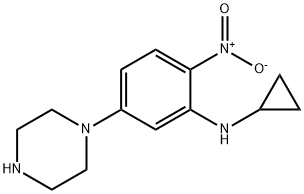 N-环丙基-N-(2-硝基-5-哌嗪-1-基苯基)胺 结构式
