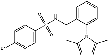 4-BROMO-N-[2-(2,5-DIMETHYL-1H-PYRROL-1-YL)BENZYL]BENZENESULFONAMIDE 结构式