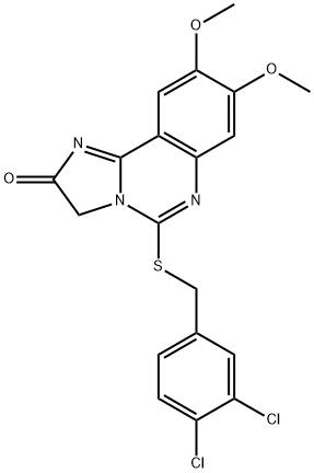 5-[(3,4-DICHLOROBENZYL)SULFANYL]-8,9-DIMETHOXYIMIDAZO[1,2-C]QUINAZOLIN-2(3H)-ONE 结构式