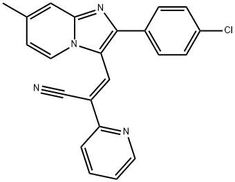 (Z)-3-[2-(4-CHLOROPHENYL)-7-METHYLIMIDAZO[1,2-A]PYRIDIN-3-YL]-2-(2-PYRIDINYL)-2-PROPENENITRILE 结构式