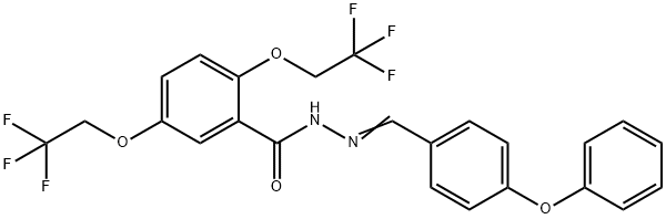 N'-[(Z)-(4-PHENOXYPHENYL)METHYLIDENE]-2,5-BIS(2,2,2-TRIFLUOROETHOXY)BENZENECARBOHYDRAZIDE 结构式