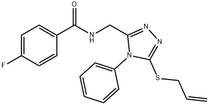 N-([5-(ALLYLSULFANYL)-4-PHENYL-4H-1,2,4-TRIAZOL-3-YL]METHYL)-4-FLUOROBENZENECARBOXAMIDE 结构式