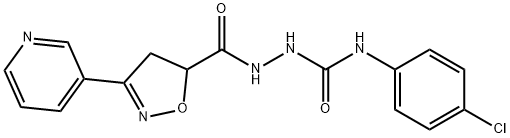 N-(4-CHLOROPHENYL)-2-([3-(3-PYRIDINYL)-4,5-DIHYDRO-5-ISOXAZOLYL]CARBONYL)-1-HYDRAZINECARBOXAMIDE 结构式