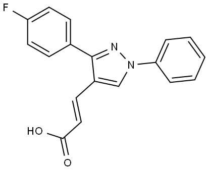 (2E)-3-[3-(4-氟苯基)-1-苯基-1H-吡唑-4-基]丙-2-烯酸 结构式
