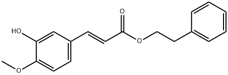 (E)-苯乙烯3-(3-羟基-4-甲氧基苯基)丙烯酸酯 结构式