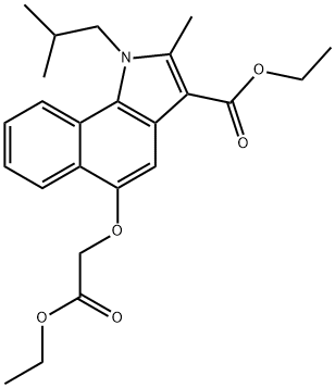 ETHYL 5-(2-ETHOXY-2-OXOETHOXY)-1-ISOBUTYL-2-METHYL-1H-BENZO[G]INDOLE-3-CARBOXYLATE 结构式