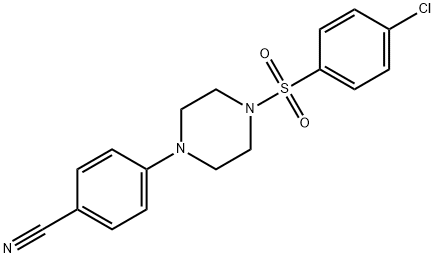 4-(4-[(4-CHLOROPHENYL)SULFONYL]PIPERAZINO)BENZENECARBONITRILE 结构式