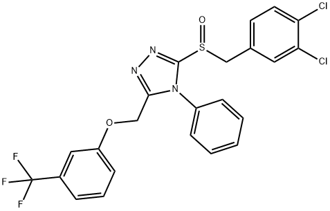 3,4-DICHLOROBENZYL 4-PHENYL-5-([3-(TRIFLUOROMETHYL)PHENOXY]METHYL)-4H-1,2,4-TRIAZOL-3-YL SULFOXIDE 结构式