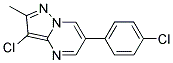 3-CHLORO-6-(4-CHLOROPHENYL)-2-METHYLPYRAZOLO[1,5-A]PYRIMIDINE 结构式