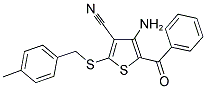 4-AMINO-5-BENZOYL-2-[(4-METHYLBENZYL)SULFANYL]-3-THIOPHENECARBONITRILE 结构式