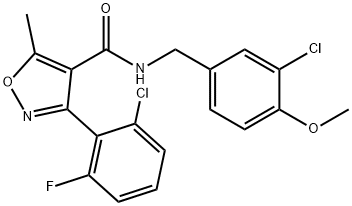 3-(2-Chloro-6-fluorophenyl)-N-(3-chloro-4-methoxybenzyl)-5-methyl-4-isoxazolecarboxamide 结构式