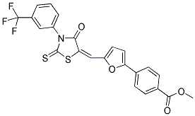 METHYL 4-[5-((E)-{4-OXO-2-THIOXO-3-[3-(TRIFLUOROMETHYL)PHENYL]-1,3-THIAZOLIDIN-5-YLIDENE}METHYL)-2-FURYL]BENZOATE 结构式