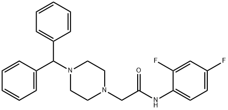 N-(2,4-DIFLUOROPHENYL)-2-(4-(DIPHENYLMETHYL)PIPERAZINYL)ETHANAMIDE 结构式