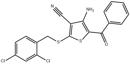 4-Amino-5-benzoyl-2-[(2,4-dichlorobenzyl)sulfanyl]-3-thiophenecarbonitrile 结构式