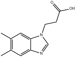 3-(5,6-二甲基-1H-苯并[D]咪唑-1-基)丙酸 结构式