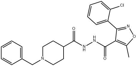 N'-[(1-苄基-4-哌啶基)羰基]-3-(2-氯苯基)-5-甲基-4-异噁唑碳酰肼 结构式