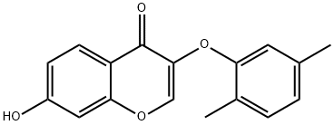 3-(2,5-DIMETHYL-PHENOXY)-7-HYDROXY-CHROMEN-4-ONE 结构式