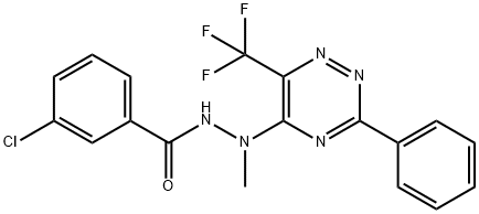 3-CHLORO-N'-METHYL-N'-[3-PHENYL-6-(TRIFLUOROMETHYL)-1,2,4-TRIAZIN-5-YL]BENZENECARBOHYDRAZIDE 结构式