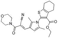 (E)-ETHYL 2-(3-(2-CYANO-3-MORPHOLINO-3-OXOPROP-1-ENYL)-2,5-DIMETHYL-1H-PYRROL-1-YL)-4,5,6,7-TETRAHYDROBENZO[B]THIOPHENE-3-CARBOXYLATE 结构式