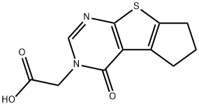 (4-氧代-6,7-二氢-4H,5H-环戊二烯并[4,5]噻吩并[2,3-D]嘧啶-3-基)-乙酸 结构式