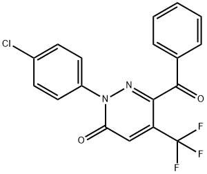 6-BENZOYL-2-(4-CHLOROPHENYL)-5-(TRIFLUOROMETHYL)-3(2H)-PYRIDAZINONE 结构式