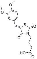 4-[(5Z)-5-(3,4-DIMETHOXYBENZYLIDENE)-2,4-DIOXO-1,3-THIAZOLIDIN-3-YL]BUTANOIC ACID 结构式