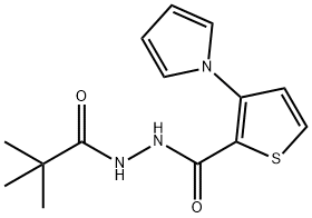 N'-(2,2-DIMETHYLPROPANOYL)-3-(1H-PYRROL-1-YL)-2-THIOPHENECARBOHYDRAZIDE 结构式