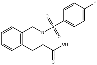 2-(4-FLUORO-BENZENESULFONYL)-1,2,3,4-TETRAHYDRO-ISOQUINOLINE-3-CARBOXYLIC ACID 结构式