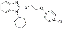 2-([2-(4-CHLOROPHENOXY)ETHYL]THIO)-1-CYCLOHEXYL-1H-BENZIMIDAZOLE 结构式