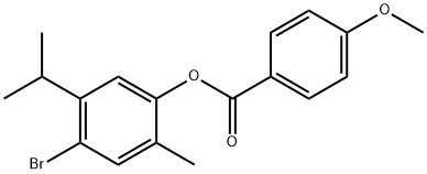 4-Bromo-5-isopropyl-2-methylphenyl 4-methoxybenzenecarboxylate 结构式