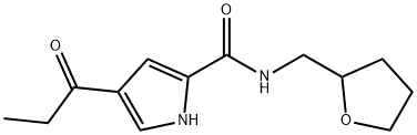 4-PROPIONYL-1H-PYRROLE-2-CARBOXYLIC ACID (TETRAHYDRO-FURAN-2-YLMETHYL)-AMIDE 结构式