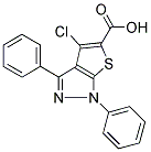 4-CHLORO-1,3-DIPHENYL-1H-THIENO[2,3-C]PYRAZOLE-5-CARBOXYLIC ACID 结构式