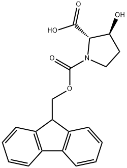 FMOC-反式-3-羟基-L-脯氨酸 结构式