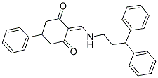 2-((3,3-DIPHENYLPROPYLAMINO)METHYLENE)-5-PHENYLCYCLOHEXANE-1,3-DIONE 结构式