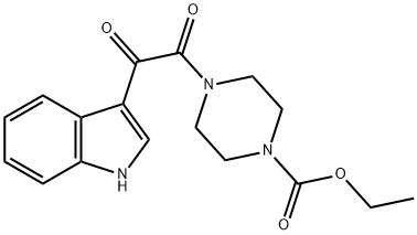Ethyl 4-(2-indol-3-yl-2-oxoacetyl)piperazinecarboxylate 结构式