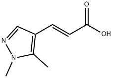 (2E)-3-(1,5-二甲基-1H-吡唑-4-基)丙-2-烯酸 结构式